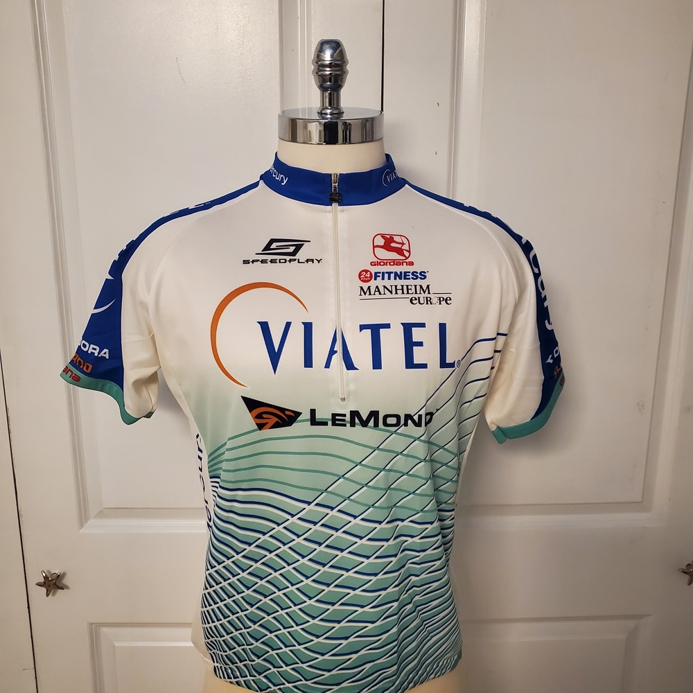 Giodana Lemon White and‎ Blue Cycling Shirt - XL